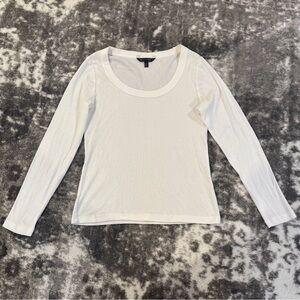 BANANA REPUBLIC Petite Medium White Long Sleeve Top EXCELLENT CONDITION